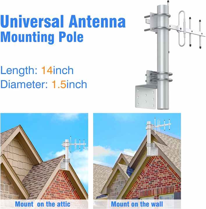 Kit de soporte de montaje para instalación de antena de acero inoxidable DYMACHINE con pernos en U dobles 