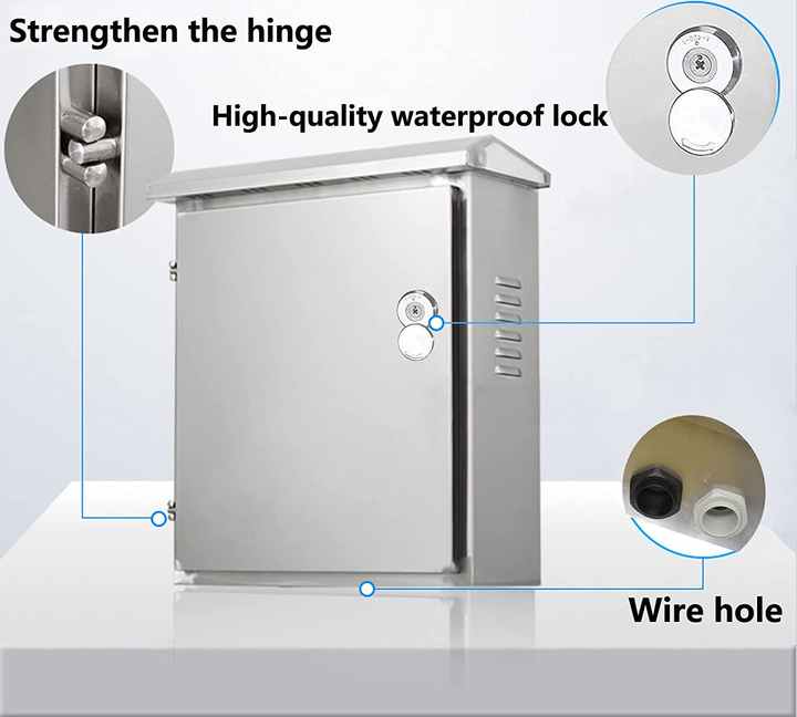 Gabinete de cajas de proyecto eléctrico resistente a la intemperie de acero inoxidable para exteriores