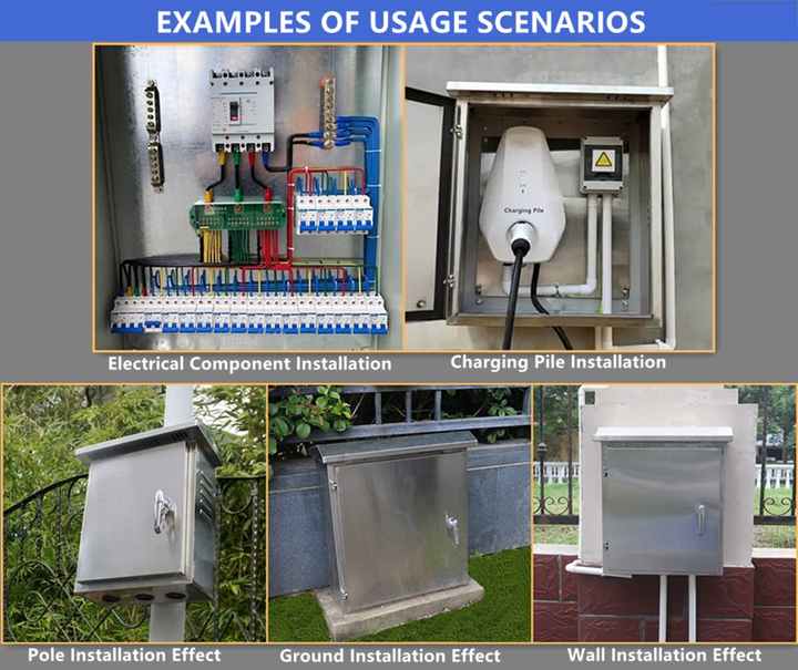 Gabinete de cajas de proyecto eléctrico resistente a la intemperie de acero inoxidable para exteriores